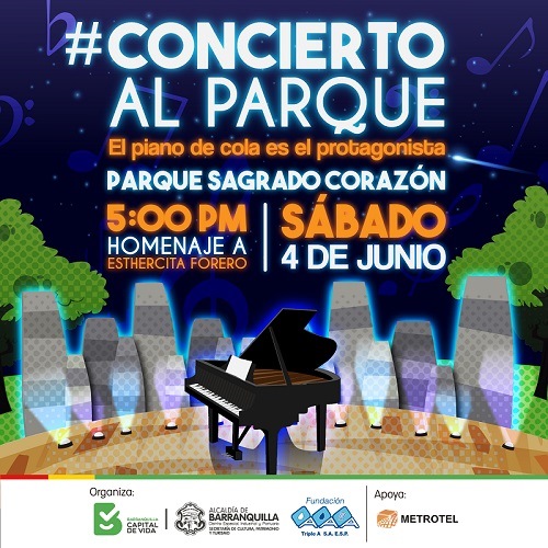 Tercera versión del Concierto al Parque, se realizará homenaje a Esthercita Forero