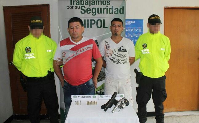 Capturados 2 sujetos en Rebolo por porte ilegal de armas de fuego