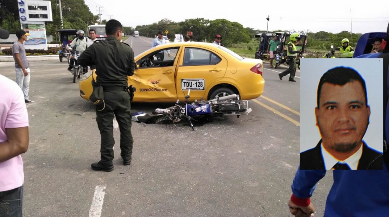 Muere comerciante al chocar una moto con un un taxi en la vía Oriental