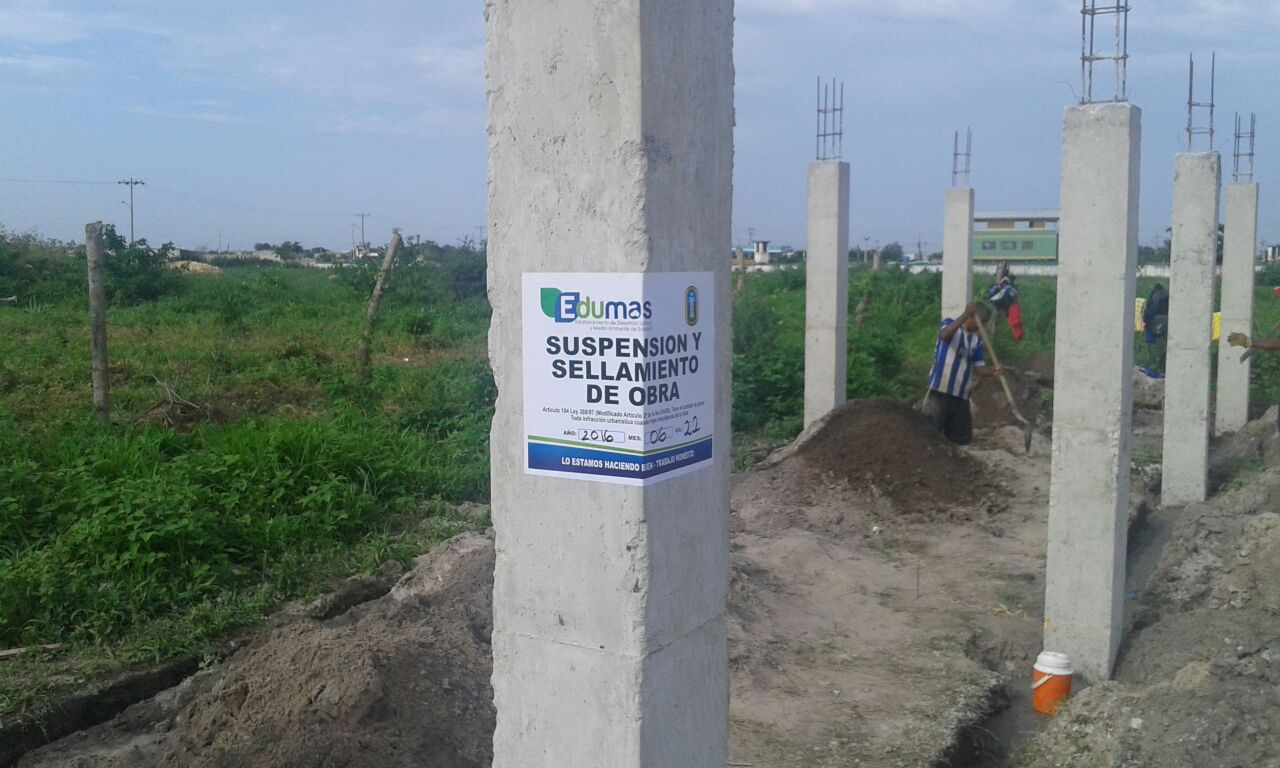 Por no tener licencia de construcción, Edumás suspende obras en la Urbanización Martha Gissela