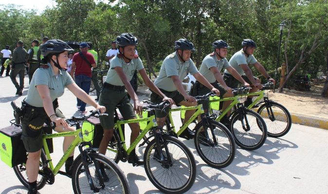 Patrullas en bicicleta de la Policía custodiarán las playas y espacios turísticos de Puerto Colombia