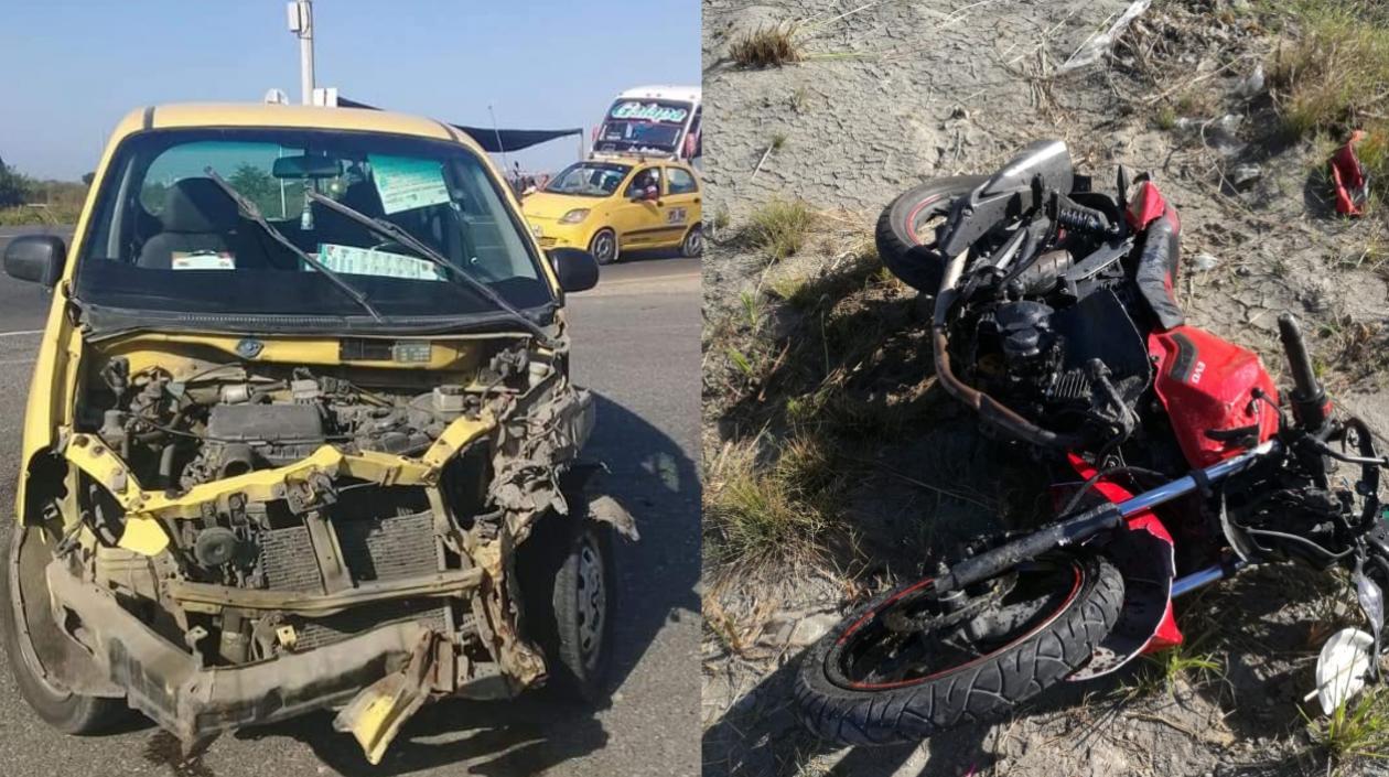 Dos heridos deja accidente de tránsito entre un taxi y una moto en La ...