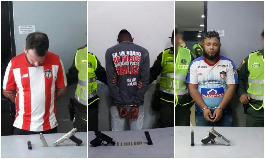 Dos sujetos fueron capturados portando armas de fuego y uno con arma de ...