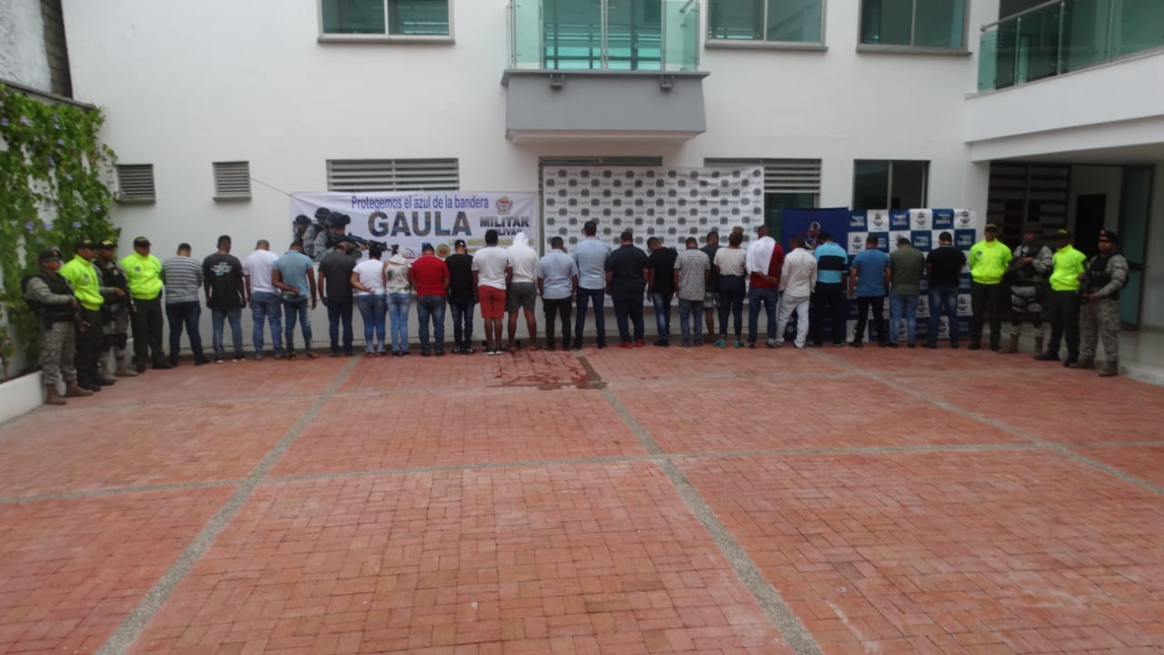 24 capturados en ofensiva de la Policía en Bolívar y Sucre contra grupos armados organizados