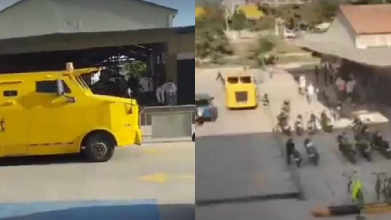 Ocho delincuentes robaron dinero de camión de valores y una escopeta de los escoltas 