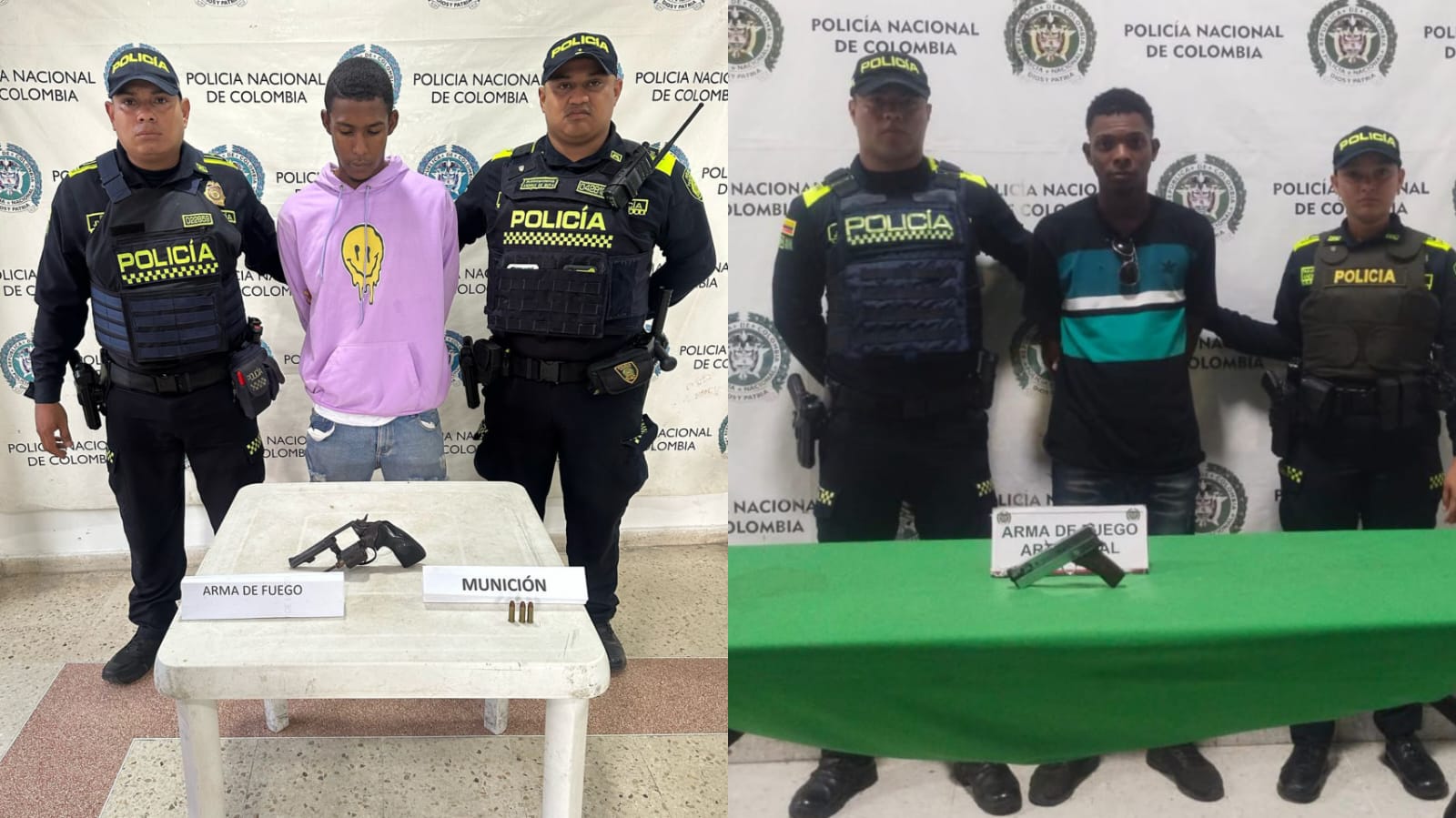Capturadas dos personas en flagrancia por porte ilegal de armas de ...