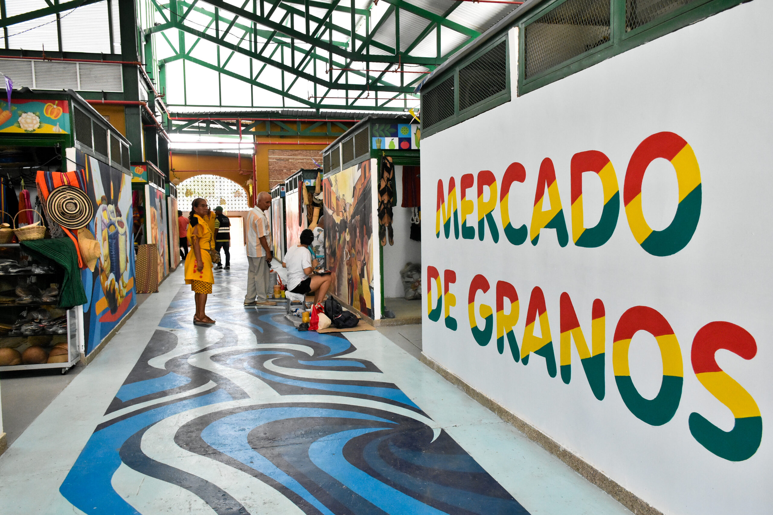 14 murales le dan vida y color al renovado Mercado de Granos, cuna del comercio en Barranquilla