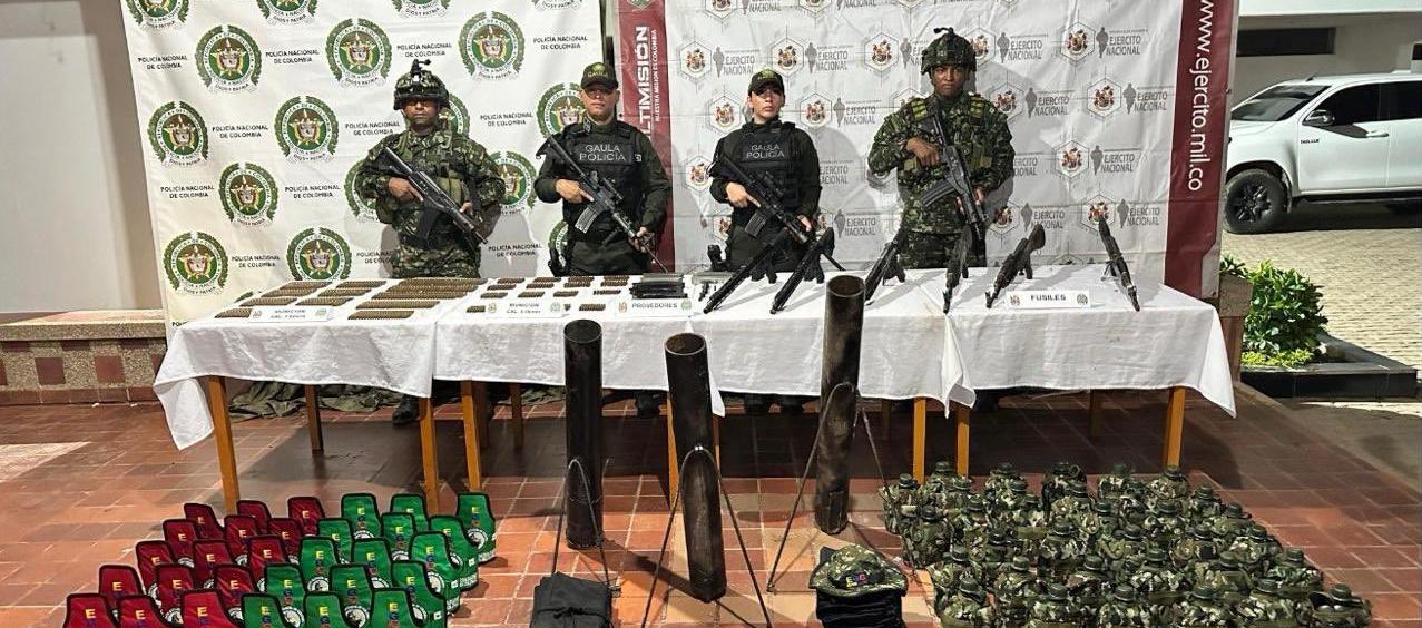 Ejército halló arsenal del ‘Clan del Golfo’ en Altos del Rosario, Bolívar