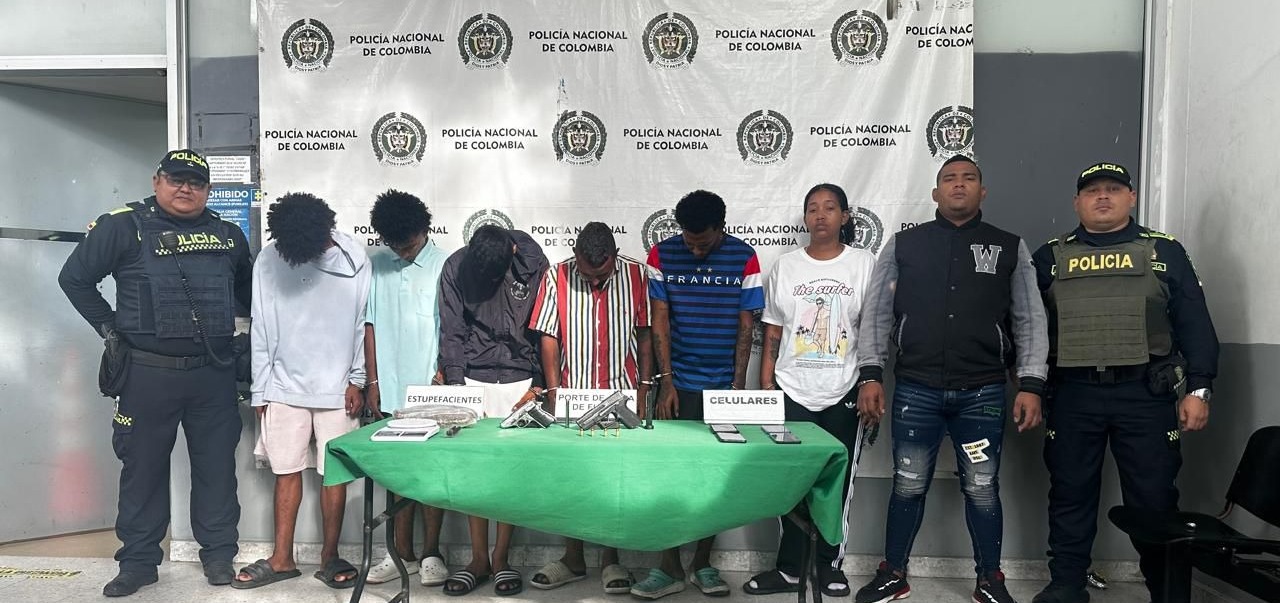 Cae célula de ‘Los Costeños’ en La Gloria: siete capturados por microtráfico y sicariato en Barranquilla