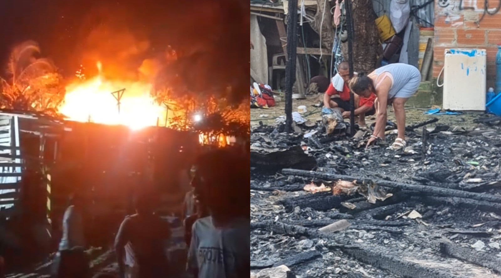 Incendio consumió 4 casas en el barrio Villate de Barranquilla