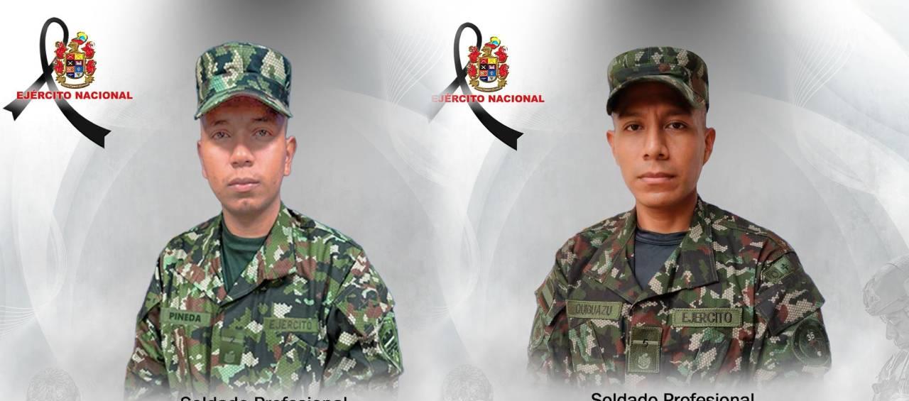 Mueren dos soldados en hechos violentos en Antioquia y Huila