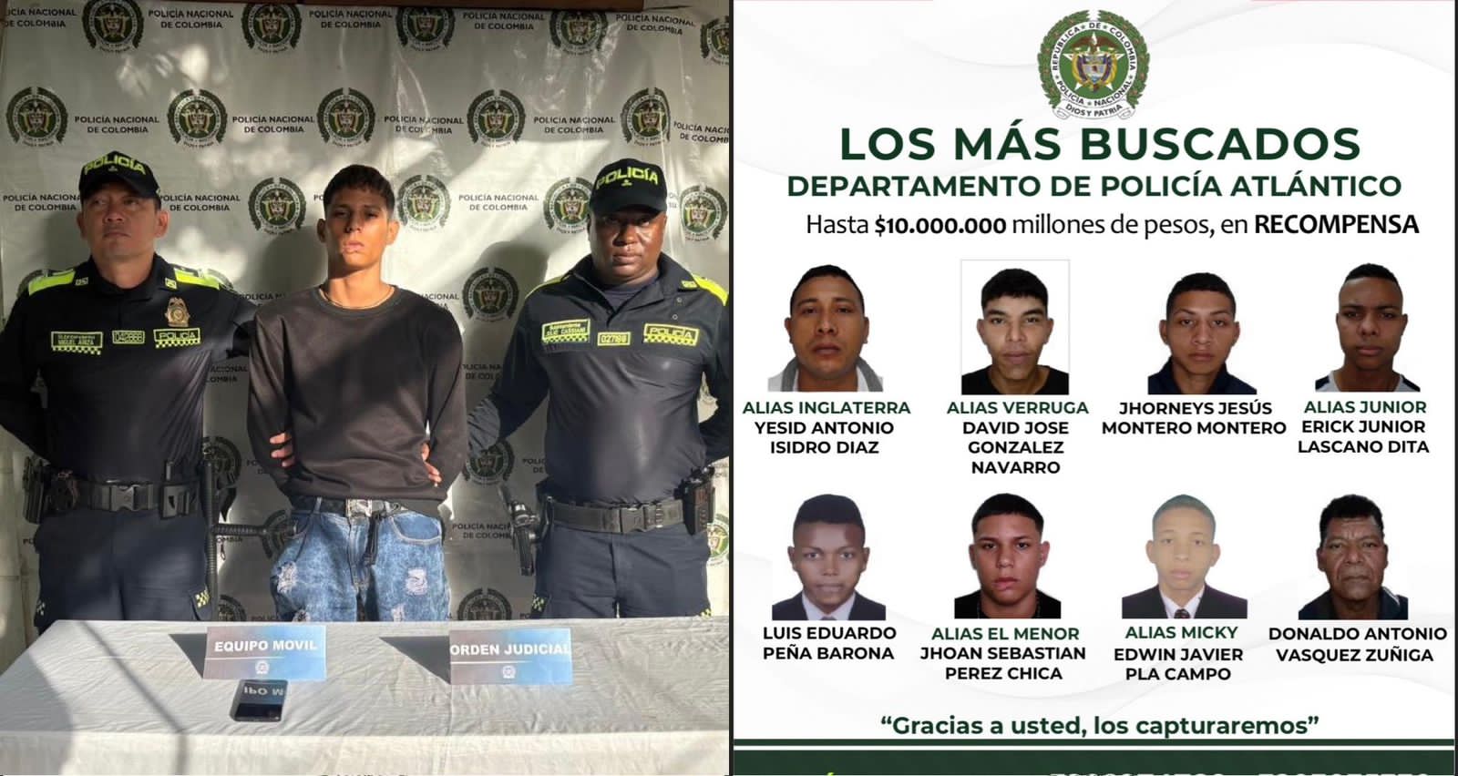 Capturado alias ‘El Menor’, uno de los más buscados en Atlántico por homicidio