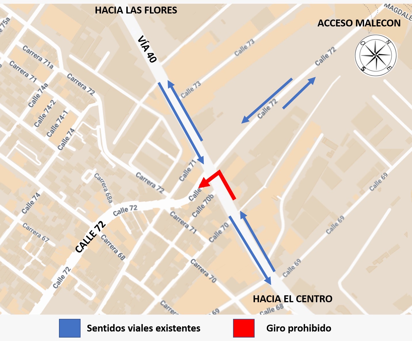 Alcaldía implementa nuevas medidas de tránsito en la vía 40 para mejorar la movilidad y seguridad vial