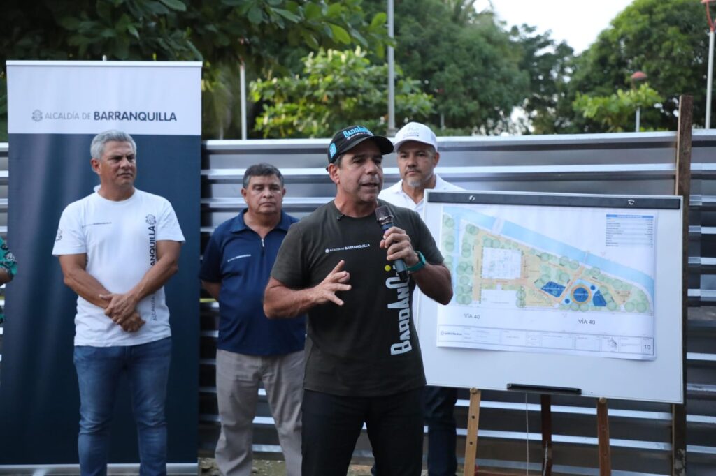 Alcalde Alejandro Char pone la primera piedra del nuevo PASO y parque Barlovento