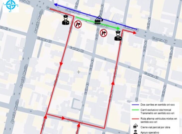Cierre parcial en la carrera 46 por apertura de separador en la calle 43 hasta el 5 de diciembre