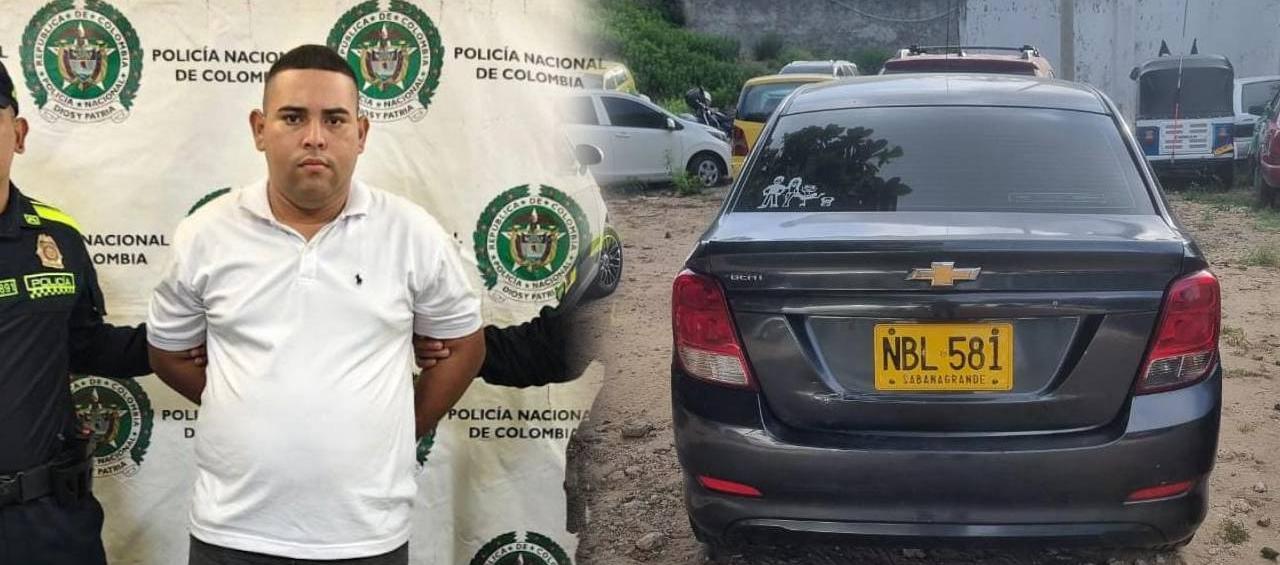 Capturan a hombre que se movilizaba en carro presuntamente usado para cometer hurtos en el norte de Barranquilla