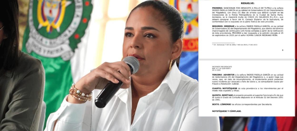 Ordenan arresto de cinco días contra la gobernadora (e) del Magdalena por desacato a tutela