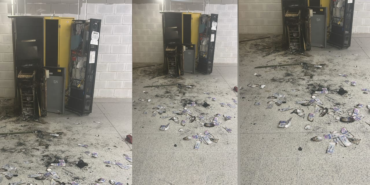 Delincuentes queman cajero automático durante intento de hurto en el Centro Comercial Plaza Malambo