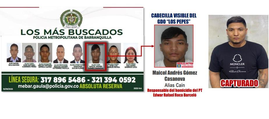 Capturan en Bello a ‘Caín’, señalado cabecilla de ‘Los Pepes’ y uno de los más buscados en Barranquilla