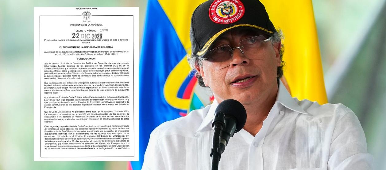 Petro firmó decreto que declara el Estado de emergencia económica por 30 días
