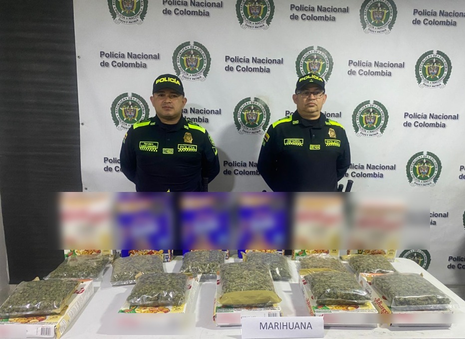 Policía Metropolitana incauta más de 4,5 kilos de marihuana en la Terminal de Transportes de Barranquilla