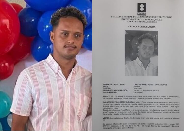 Buscan a electricista desaparecido tras viajar a Barranquilla para final del fútbol