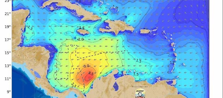 Dimar advierte fuertes vientos y oleaje en el Caribe colombiano durante las próximas 72 horas