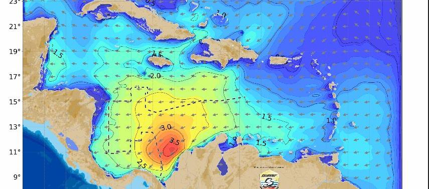 Dimar advierte fuertes vientos y oleaje en el Caribe colombiano durante las próximas 72 horas