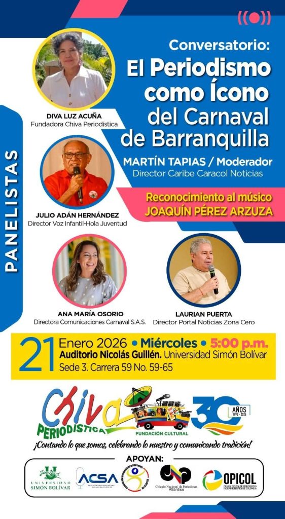 Chiva Periodística realizará conversatorio sobre el papel del periodismo en el Carnaval