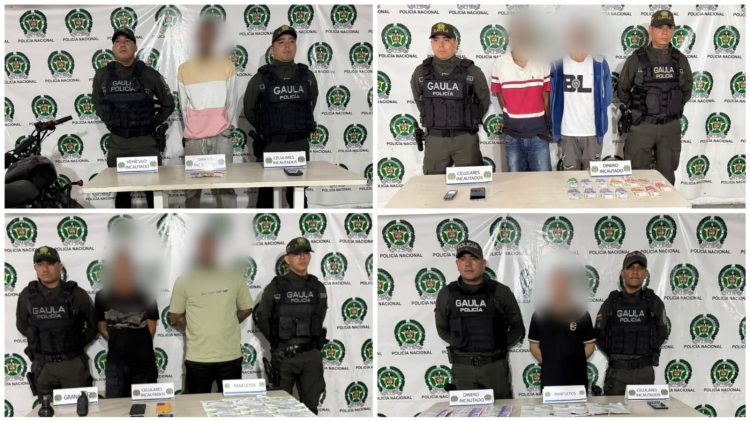 Redada contra la extorsión deja cinco capturados y un adolescente aprehendido en Barranquilla y Soledad