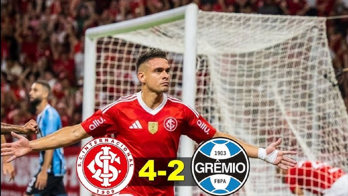 Brasil: Rafael Santos Borré anotó doblete para El Inter en el clásico Gaúcho. José Enamorado entró en Gremio al minuto 57