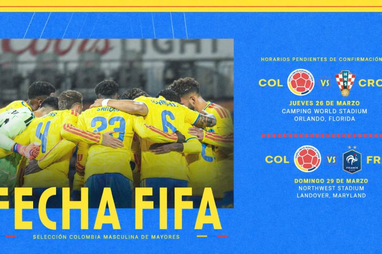 Dos partidos amistosos jugará la Selección Colombia de Mayores como preparación para el Mundial FIFA 2026