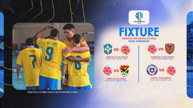 Listo el fixture de Colombia para la Copa América Futsal 2026 en Paraguay