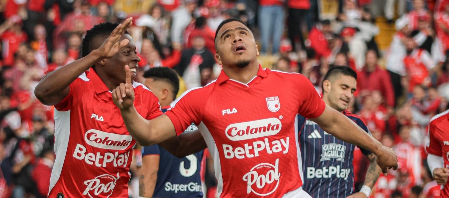 Junior cayó 2-1 ante Santa Fe en El Campín y volvió a sufrir en Bogotá