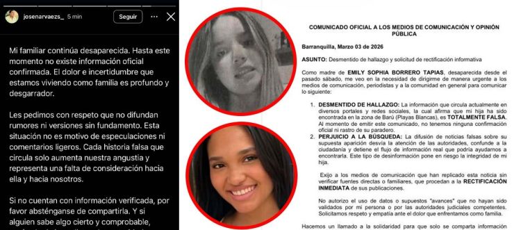 Familias de Emily Sophia y María de los Ángeles desmienten su aparición y aseguran que continúan desaparecidas