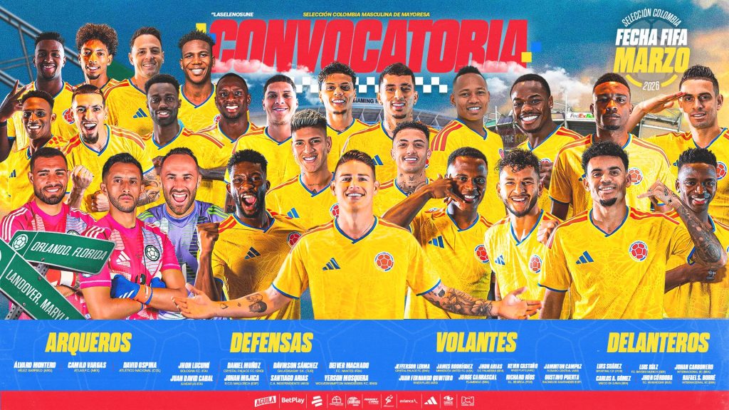 Selección Colombia convoca 26 jugadores para amistosos ante Croacia y Francia