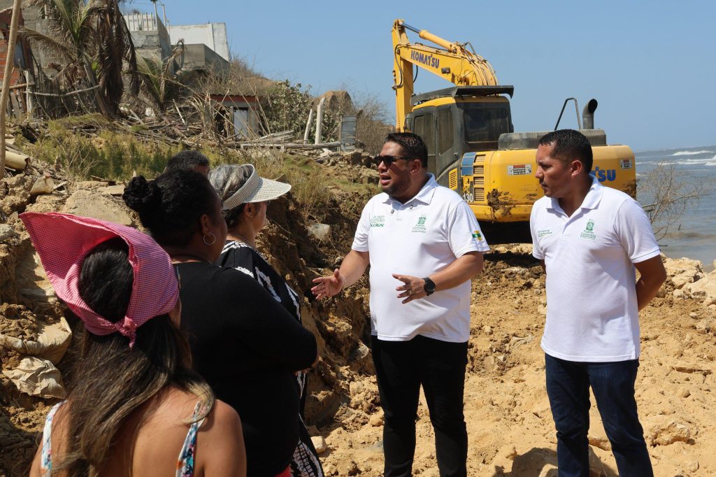 Avanzan obras para mitigar la erosión costera en el barrio Vistamar, en Puerto Colombia