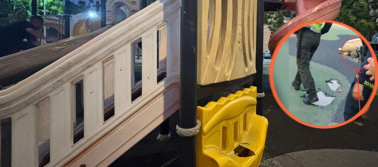 Hallan pistola de fogueo oculta en juego infantil en parque de Soledad