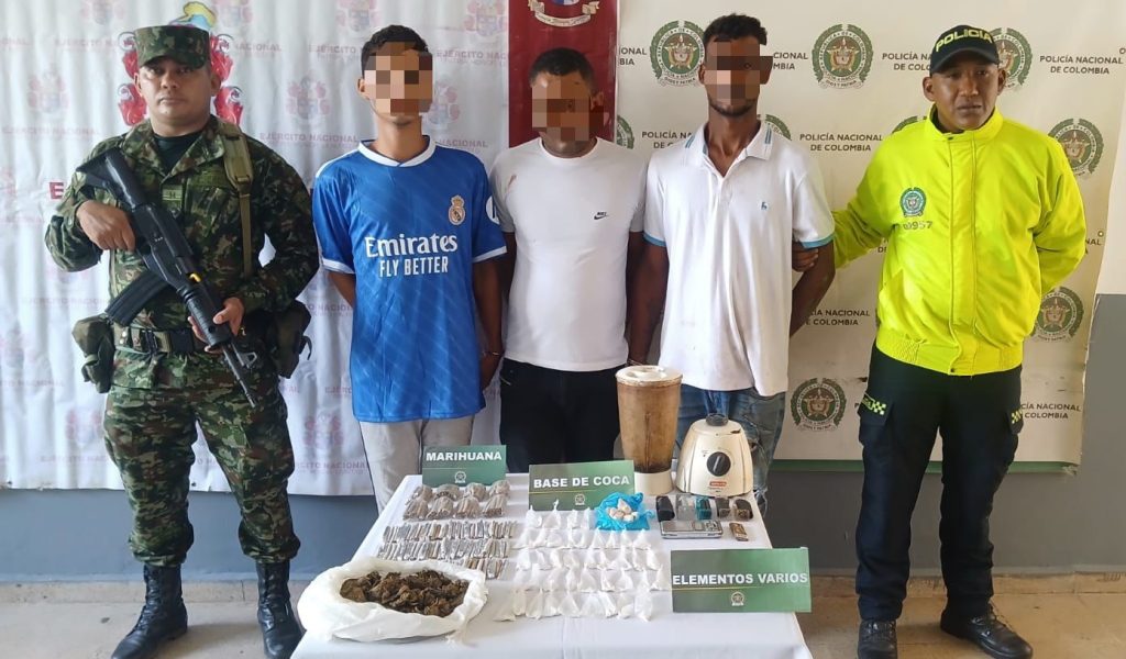 Capturan a tres presuntos expendedores de droga en Candelaria, Atlántico