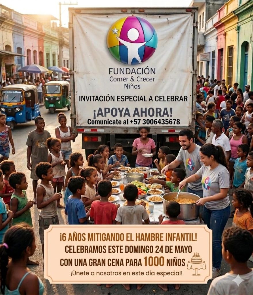 Fundación Comer & Crecer Niños celebrará sus 6 años con cena solidaria para 1.000 menores en Barranquilla