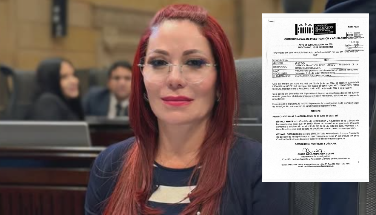 Gloria Arizabaleta modifica auto de suspensión contra Petro y remite decisión a la Comisión de Acusación