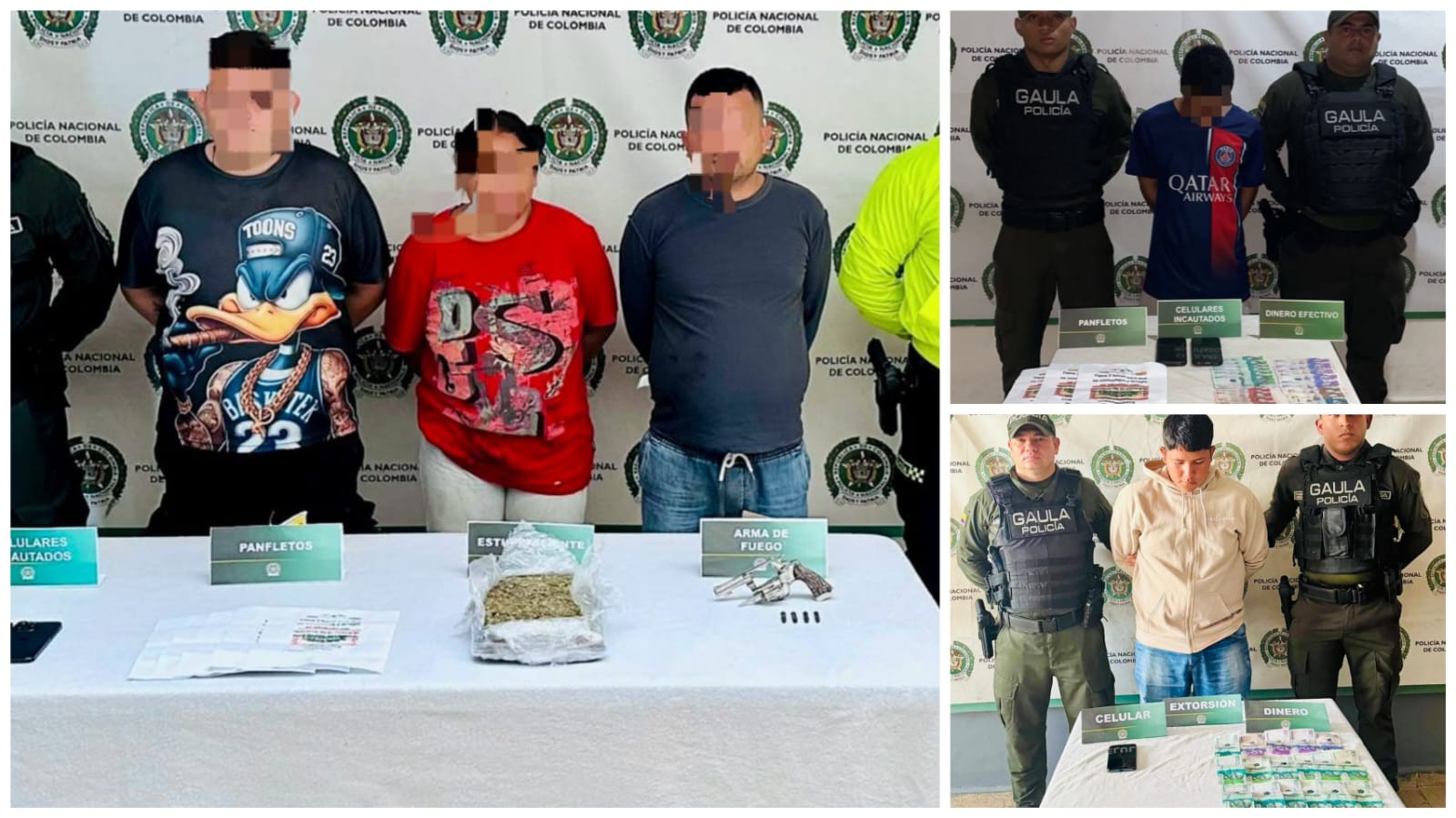 Golpe a ‘Los Costeños’ en Polonuevo: seis capturados y un menor aprehendido por extorsión y otros delitos