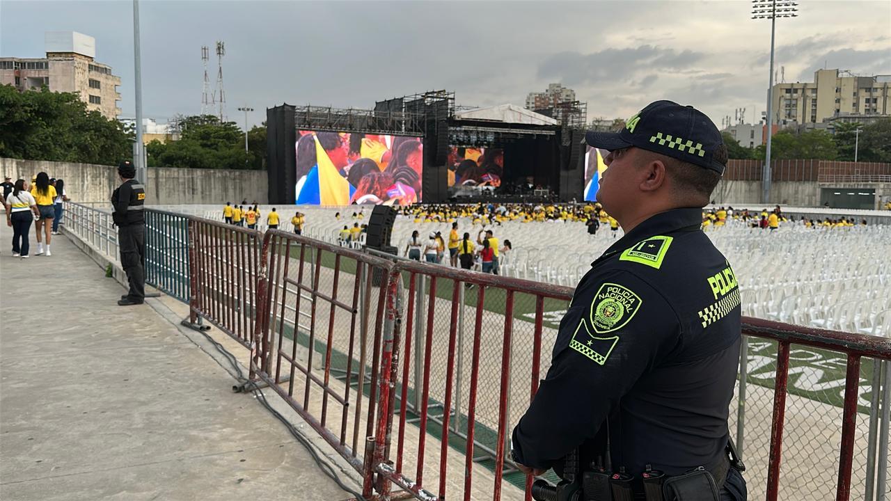 Policía despliega 1.000 uniformados para garantizar la seguridad durante el partido Colombia vs. Congo en Barranquilla