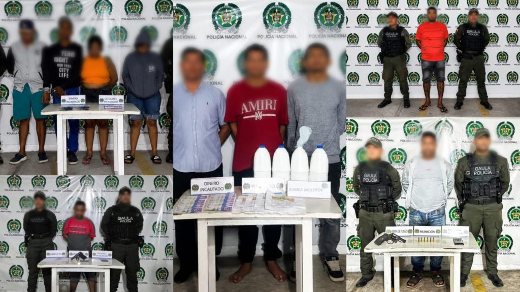 Capturan a 10 presuntos extorsionistas y aprehenden a dos menores en operativos contra ‘Los Costeños’ y ‘Los Pepes’