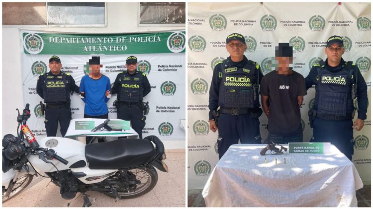 Capturan a dos hombres con armas ilegales en Sabanagrande y Palmar de Varela
