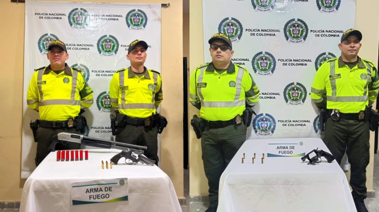 Policía del Atlántico incauta tres armas de fuego y 25 cartuchos en la Vía La Prosperidad