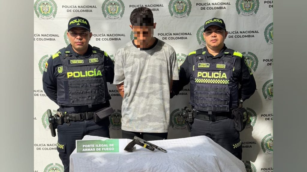 Capturan a un hombre de 20 años con una pistola en Sabanagrande