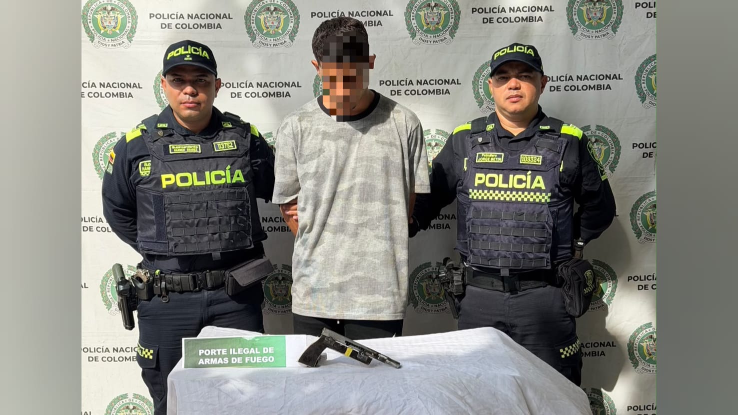 Capturan a un hombre de 20 años con una pistola en Sabanagrande