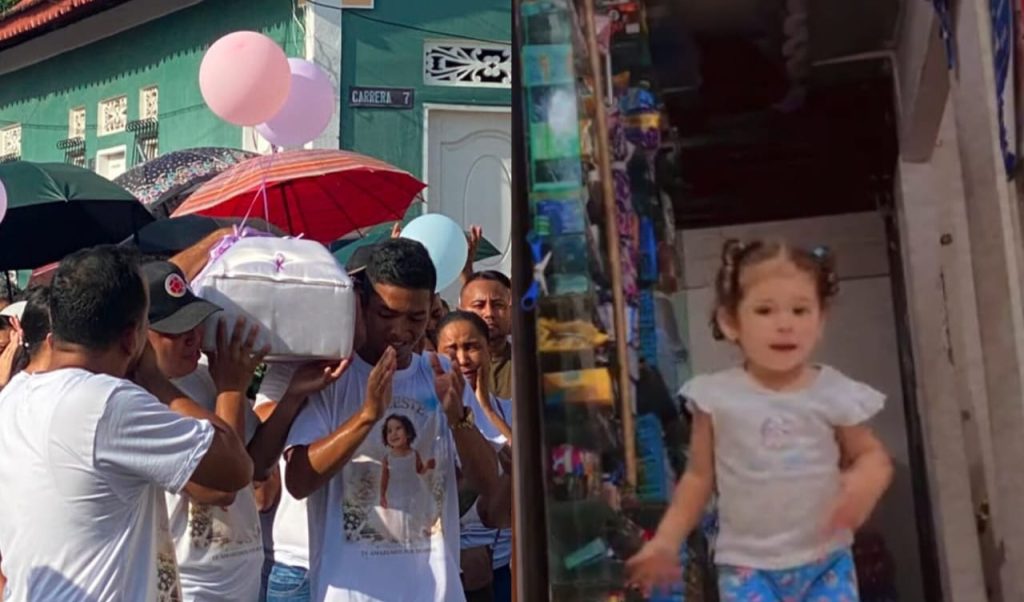 Con globos blancos despiden en Polonuevo a Celeste, la niña asesinada en ataque a bala