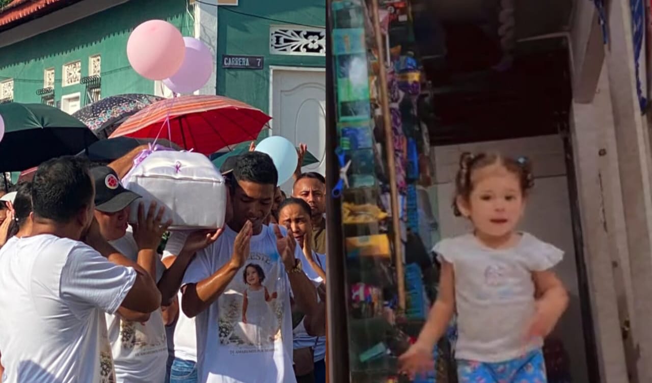 Con globos blancos despiden en Polonuevo a Celeste, la niña asesinada en ataque a bala